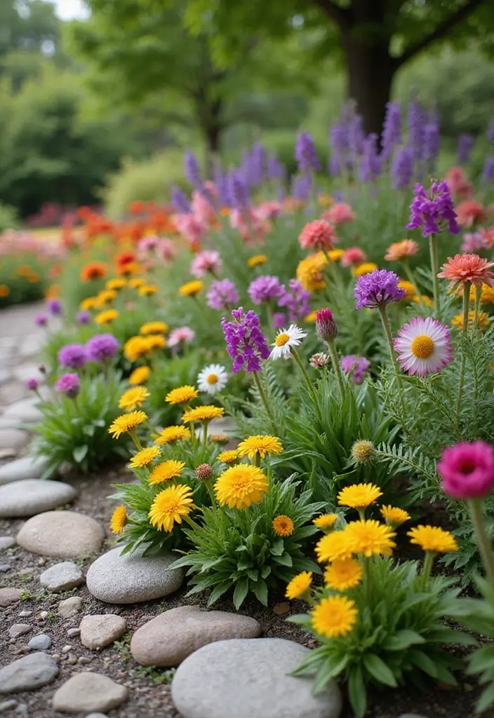30 Gorgeous Garden Bed Ideas That Add Instant Charm 27 30 Gorgeous Garden Bed Ideas That Add Instant Charm - 27. Stone-Bordered Flower Beds