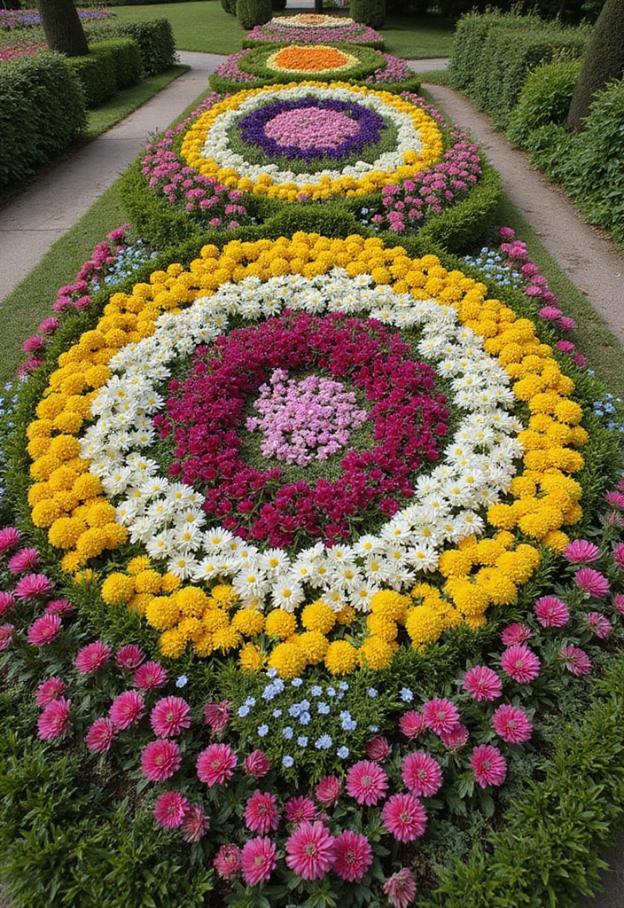 30 Gorgeous Garden Bed Ideas That Add Instant Charm 3 30 Gorgeous Garden Bed Ideas That Add Instant Charm - 3. Colorful Flower Parterres