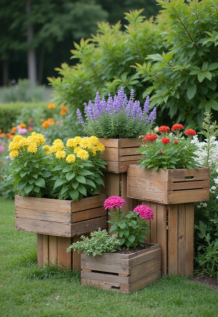 30 Homemade Garden Decorations That Are Easy and Beautiful 22 30 Homemade Garden Decorations That Are Easy and Beautiful - 22. Upcycled Crate Garden