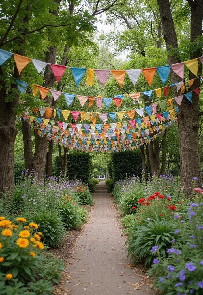 30 Homemade Garden Decorations That Are Easy and Beautiful 25 30 Homemade Garden Decorations That Are Easy and Beautiful - 25. Fabric Scrap Bunting