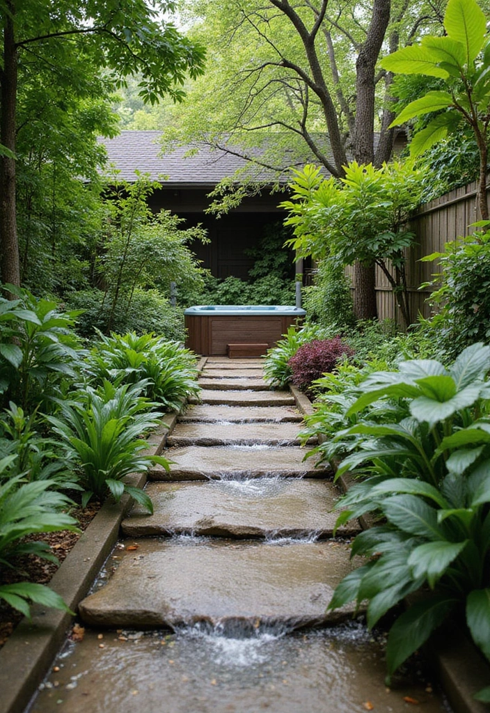 30 Hot Tub Garden Ideas for the Ultimate Backyard Escape 12 30 Hot Tub Garden Ideas for the Ultimate Backyard Escape - 12. Hot Tub with a Nature Walkway