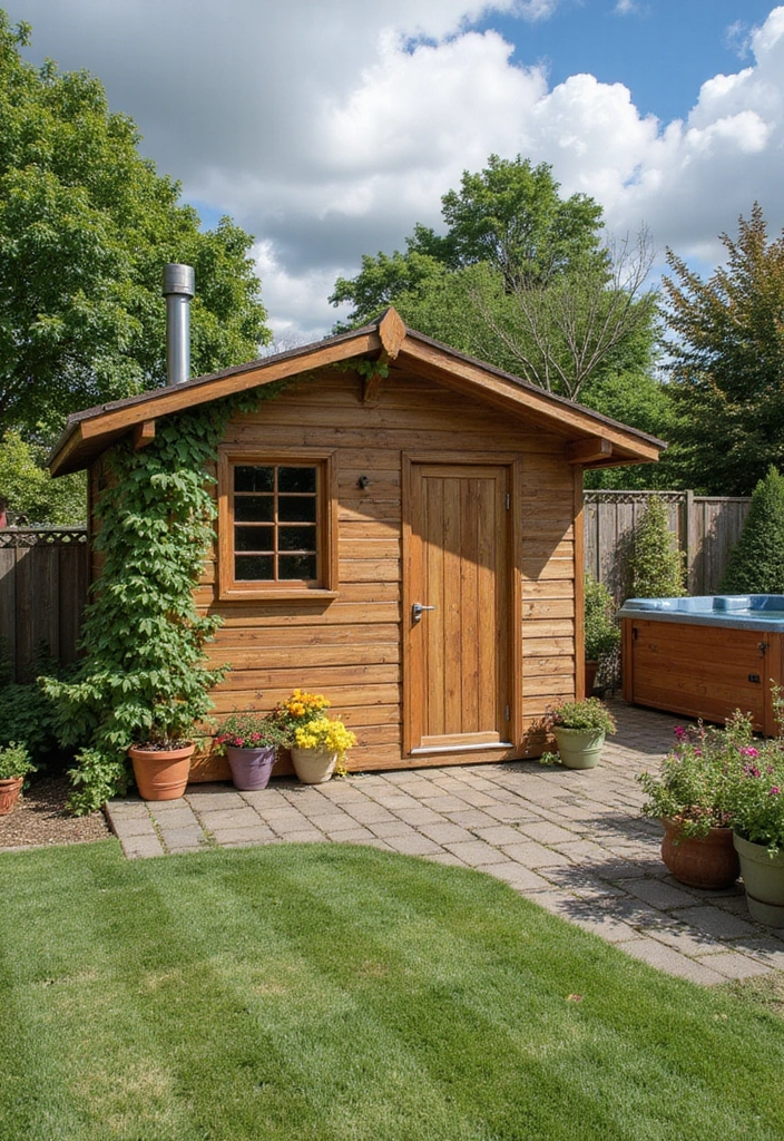 30 Hot Tub Garden Ideas for the Ultimate Backyard Escape 16 30 Hot Tub Garden Ideas for the Ultimate Backyard Escape - 16. Hot Tub and Garden Shed Retreat