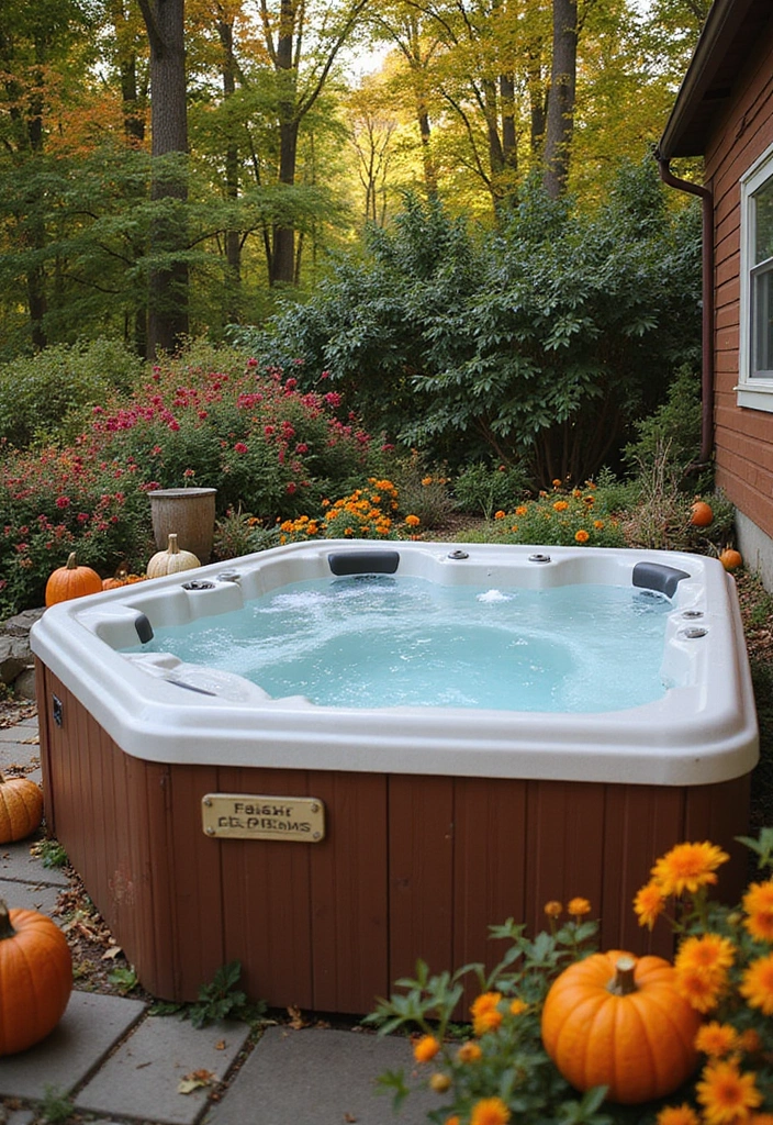 30 Hot Tub Garden Ideas for the Ultimate Backyard Escape 18 30 Hot Tub Garden Ideas for the Ultimate Backyard Escape - 18. Seasonal Decor for Your Hot Tub Garden