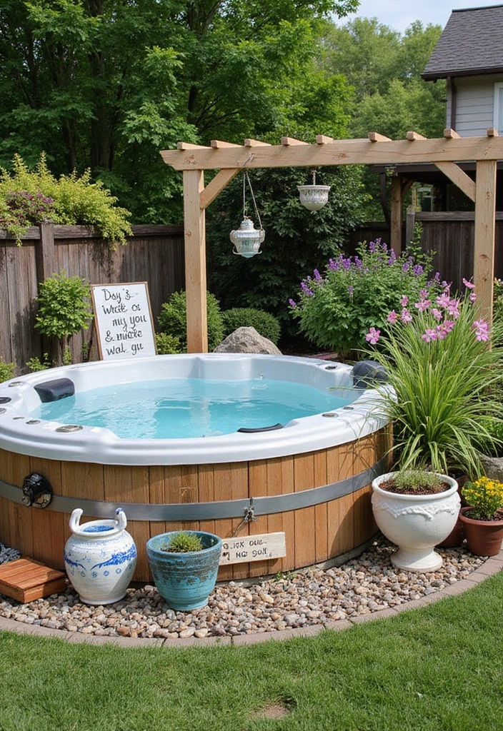 30 Hot Tub Garden Ideas for the Ultimate Backyard Escape 30 30 Hot Tub Garden Ideas for the Ultimate Backyard Escape - 30. Hot Tub with DIY Decor