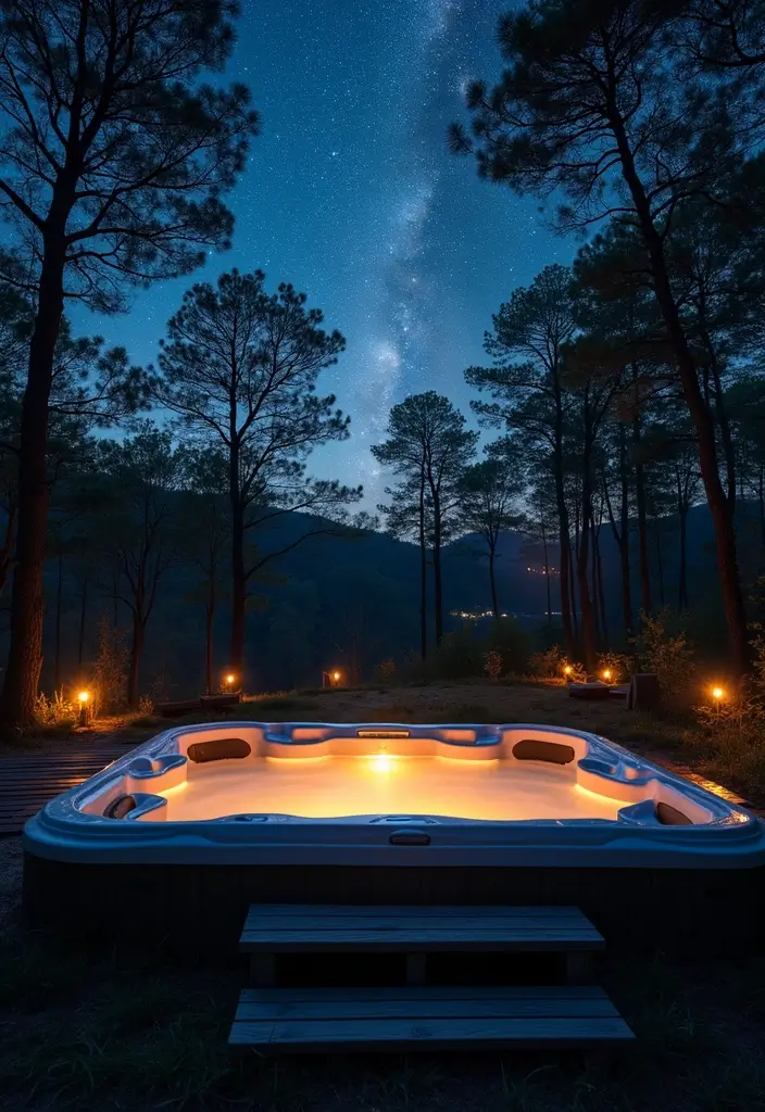 30 Hot Tub Garden Ideas for the Ultimate Backyard Escape 9 30 Hot Tub Garden Ideas for the Ultimate Backyard Escape - 9. Hot Tub Under the Stars