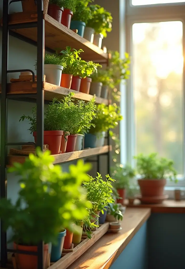 30 Indoor Herb Garden Ideas Perfect for Fresh Cooking 2 30 Indoor Herb Garden Ideas Perfect for Fresh Cooking - 2. Vertical Garden Shelves