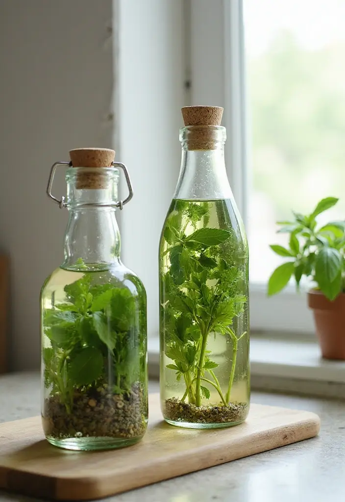 30 Indoor Herb Garden Ideas Perfect for Fresh Cooking 21 30 Indoor Herb Garden Ideas Perfect for Fresh Cooking - 21. Herb Infuser Bottles