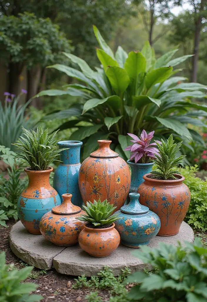 30 Italian Garden Ideas That Feel Romantic and Luxurious 28 30 Italian Garden Ideas That Feel Romantic and Luxurious - 28. Artistic Pottery Displays