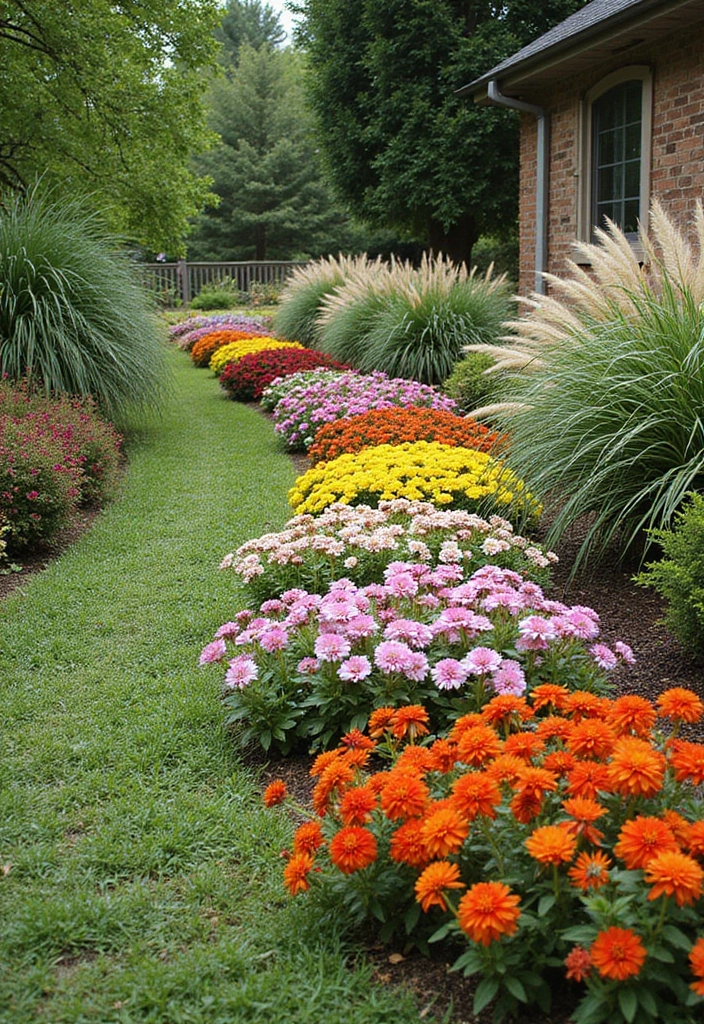 30 Long Narrow Garden Ideas That Make Spaces Look Wider 2 30 Long Narrow Garden Ideas That Make Spaces Look Wider - 2. Layered Flower Beds