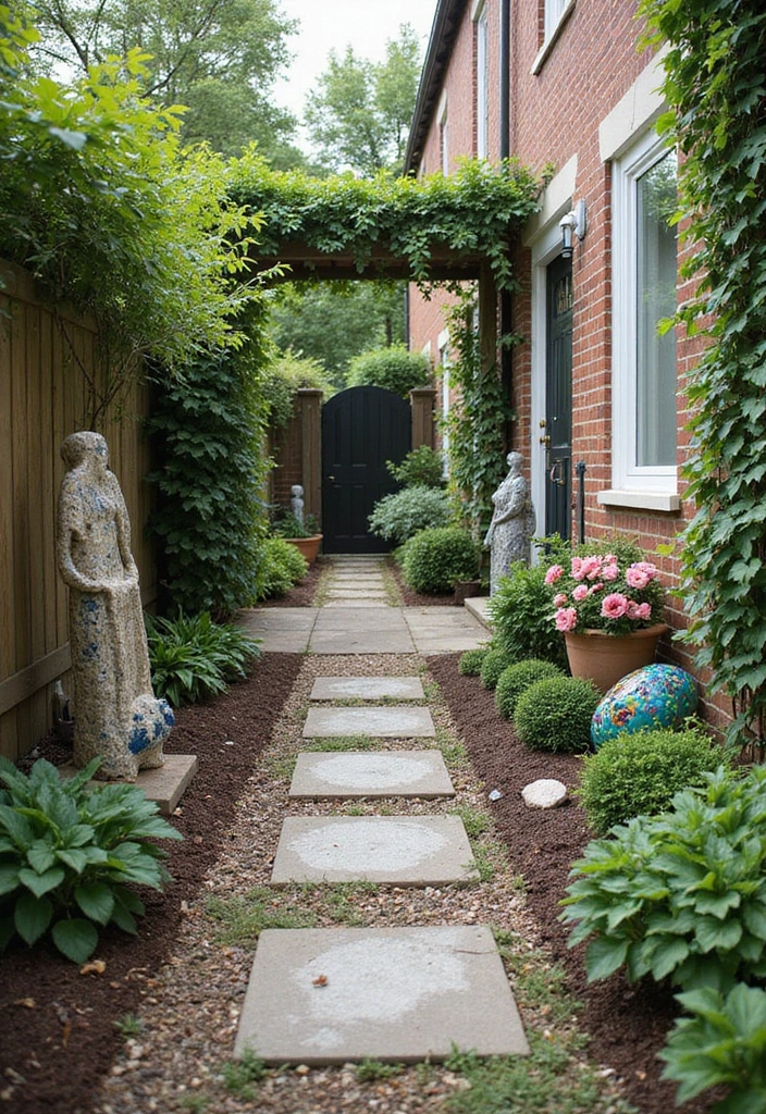 30 Long Narrow Garden Ideas That Make Spaces Look Wider 22 30 Long Narrow Garden Ideas That Make Spaces Look Wider - 22. Outdoor Art Installations