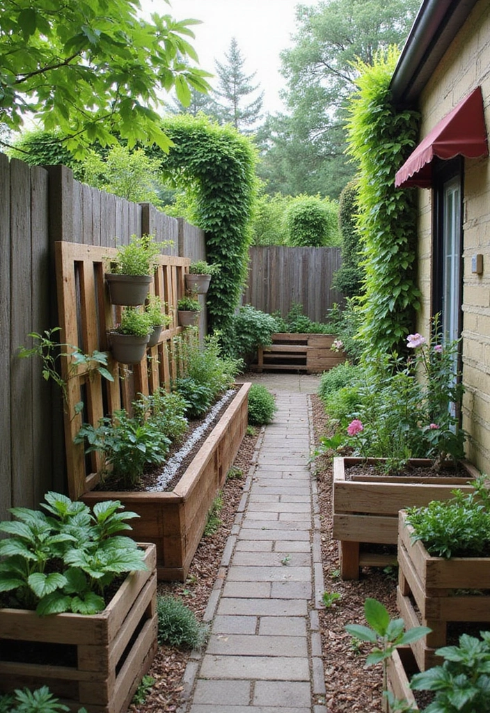 30 Long Narrow Garden Ideas That Make Spaces Look Wider 30 30 Long Narrow Garden Ideas That Make Spaces Look Wider - 30. Repurposed Materials