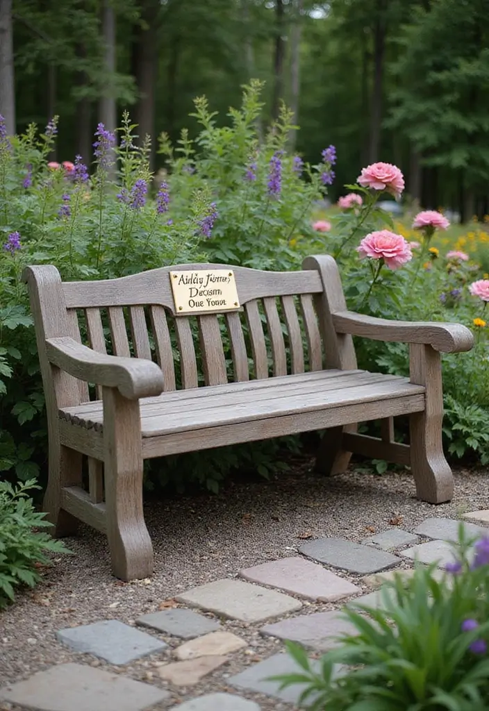 30 Memorial Garden Ideas That Are Beautiful and Peaceful 8 30 Memorial Garden Ideas That Are Beautiful and Peaceful - 8. Tribute Garden Benches