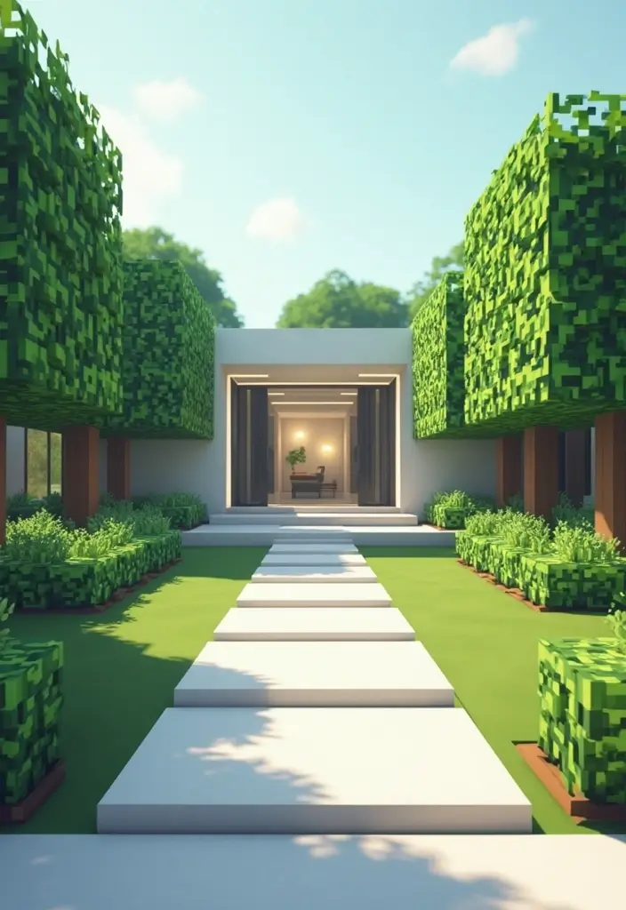 30 Minecraft Garden Ideas That Gamers Will Love to Build 24 30 Minecraft Garden Ideas That Gamers Will Love to Build - 24. Modern Minimalist Garden