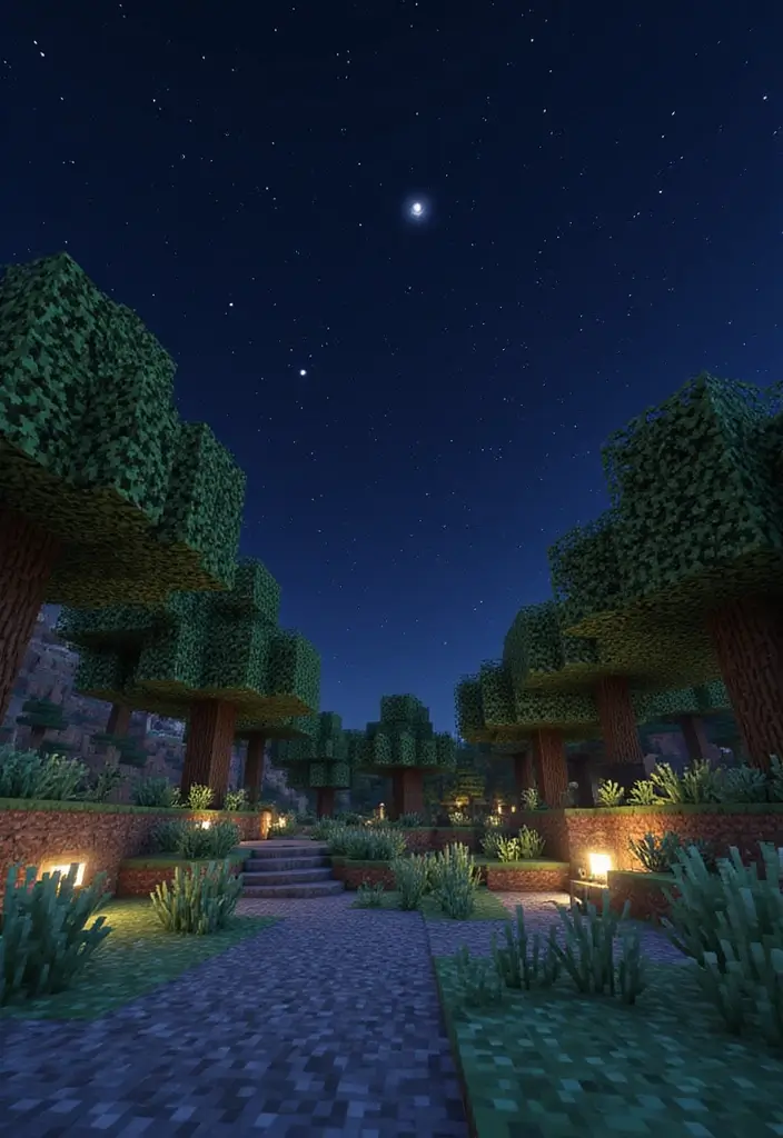 30 Minecraft Garden Ideas That Gamers Will Love to Build 28 30 Minecraft Garden Ideas That Gamers Will Love to Build - 28. Starry Night Garden