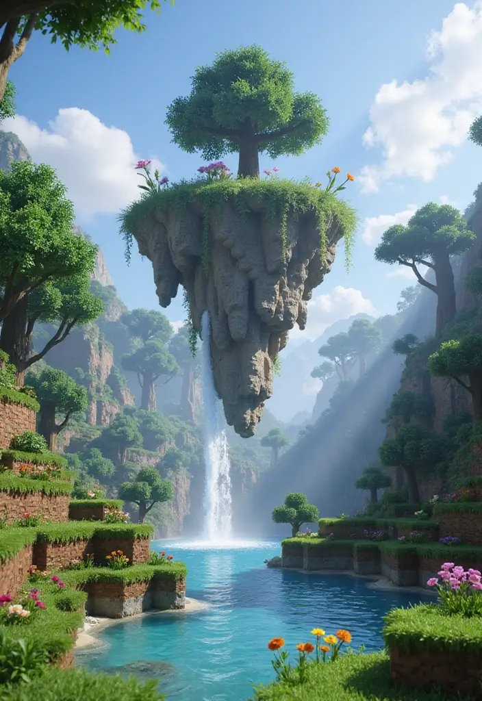 30 Minecraft Japanese Garden Ideas You’ll Love to Recreate 15 30 Minecraft Japanese Garden Ideas You’ll Love to Recreate - 15. Floating Islands