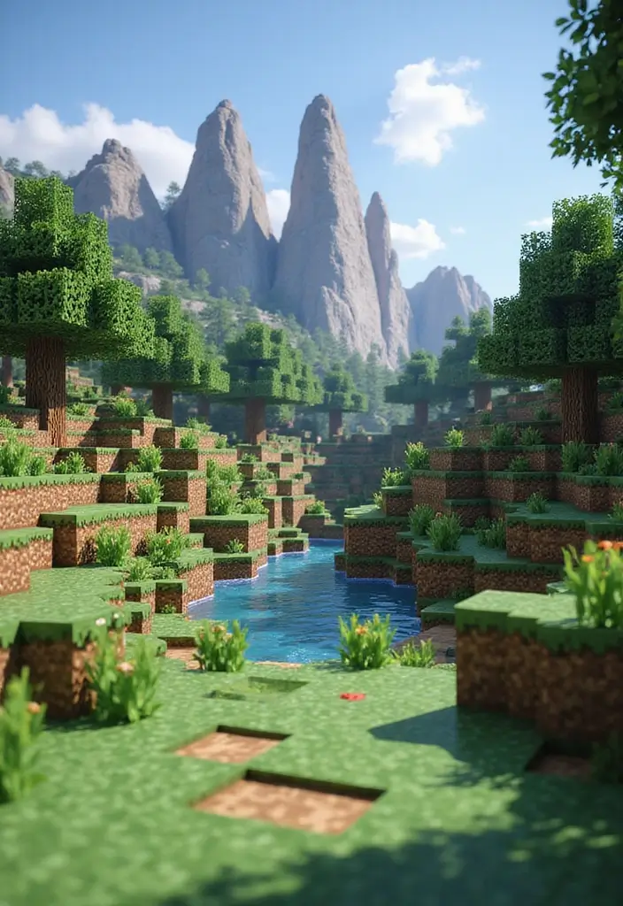 30 Minecraft Japanese Garden Ideas You’ll Love to Recreate 19 30 Minecraft Japanese Garden Ideas You’ll Love to Recreate - 19. Natural Obstacles