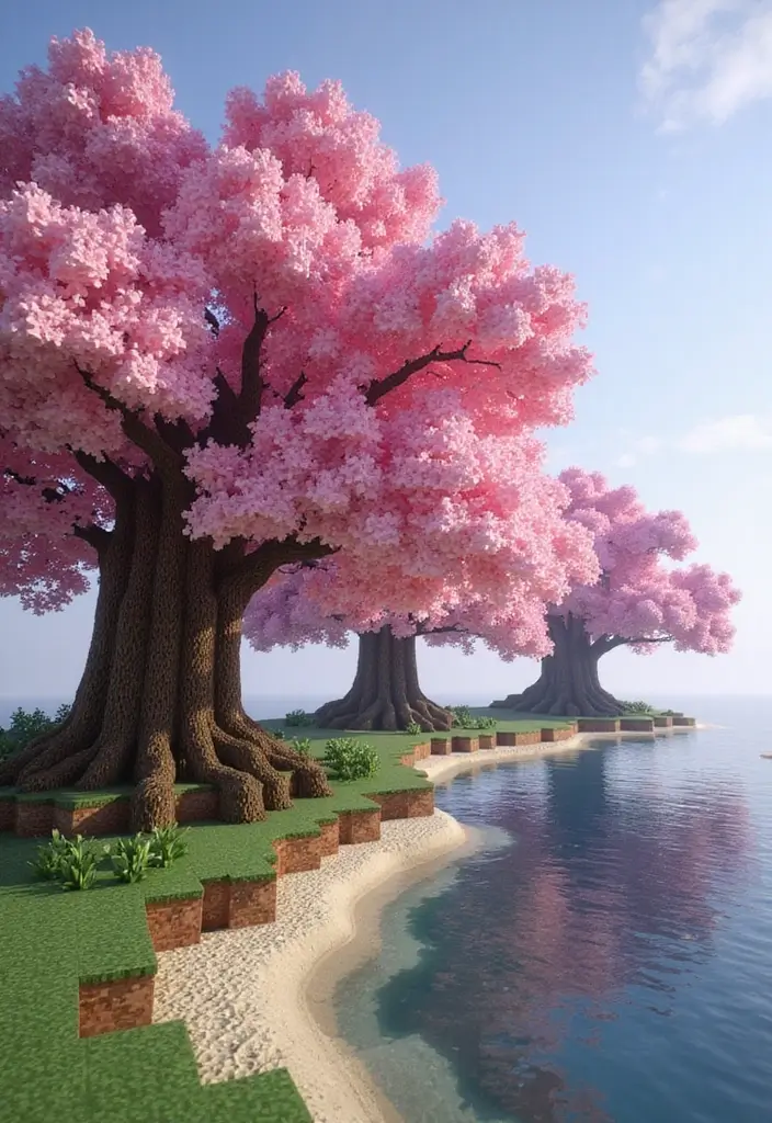30 Minecraft Japanese Garden Ideas You’ll Love to Recreate 5 30 Minecraft Japanese Garden Ideas You’ll Love to Recreate - 5. Cherry Blossom Trees