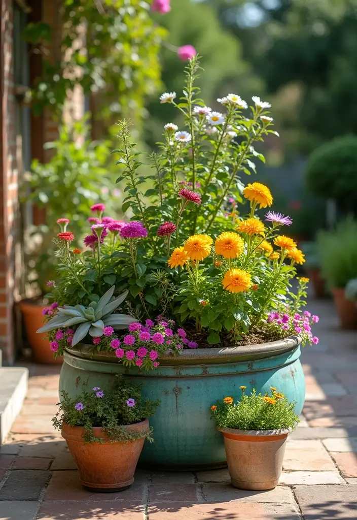 30 Modern Garden Designs That Feel Straight Out of a Magazine 12 30 Modern Garden Designs That Feel Straight Out of a Magazine - 12. Colorful Container Gardens
