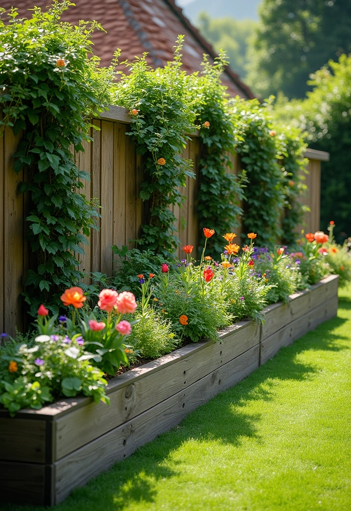 30 Raised Bed Garden Designs That Maximize Space and Style 10 30 Raised Bed Garden Designs That Maximize Space and Style - 10. Fence-Integrated Gardens