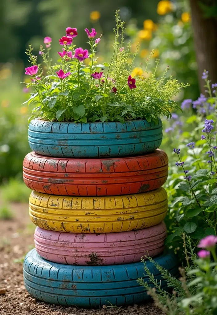 30 Raised Bed Garden Designs That Maximize Space and Style 13 30 Raised Bed Garden Designs That Maximize Space and Style - 13. Old Tire Gardens