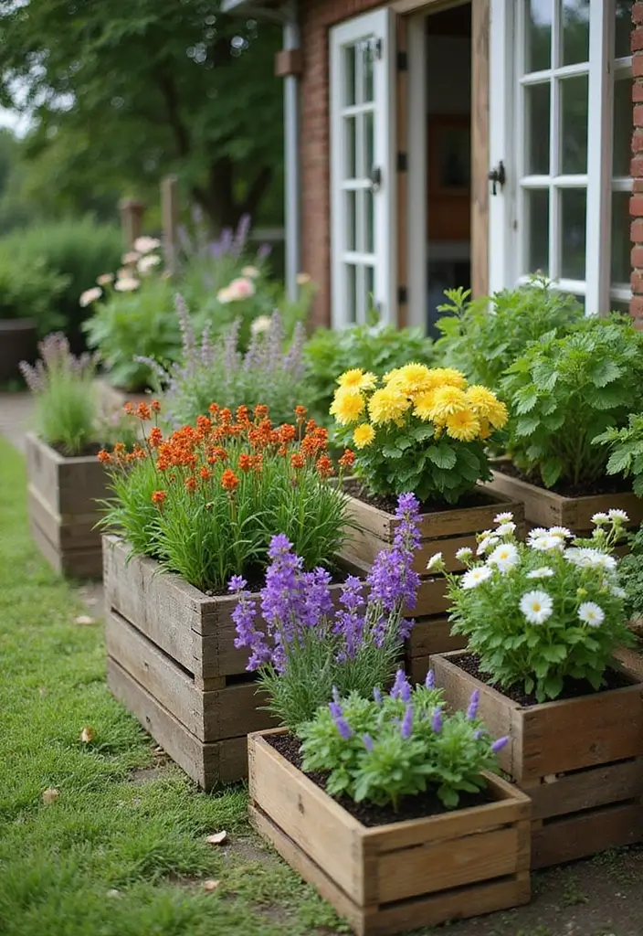 30 Raised Bed Garden Designs That Maximize Space and Style 16 30 Raised Bed Garden Designs That Maximize Space and Style - 16. Rustic Crate Gardens