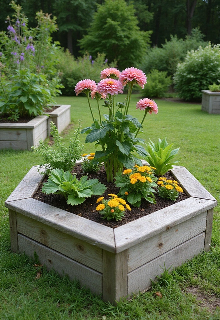 30 Raised Garden Beds Layouts That Make Planting Super Easy 10 30 Raised Garden Beds Layouts That Make Planting Super Easy - 10. Hexagonal Beds