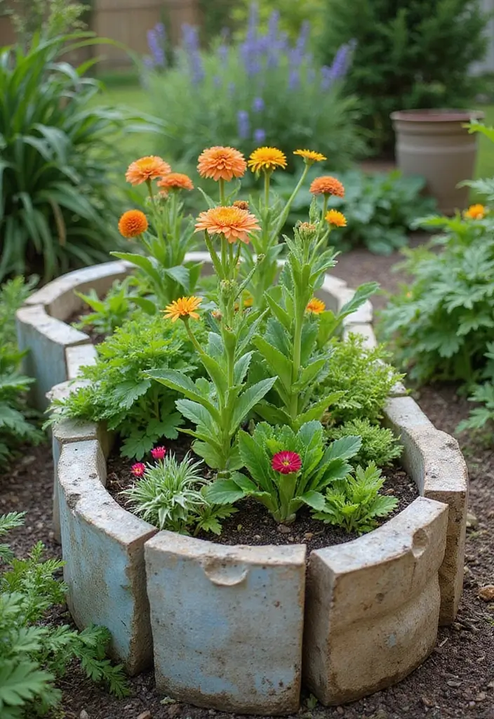 30 Raised Garden Beds Layouts That Make Planting Super Easy 17 30 Raised Garden Beds Layouts That Make Planting Super Easy - 17. Recycled Material Beds