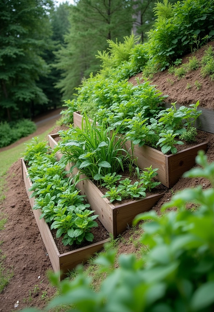 30 Raised Garden Beds Layouts That Make Planting Super Easy 23 30 Raised Garden Beds Layouts That Make Planting Super Easy - 23. Slope-Savvy Beds