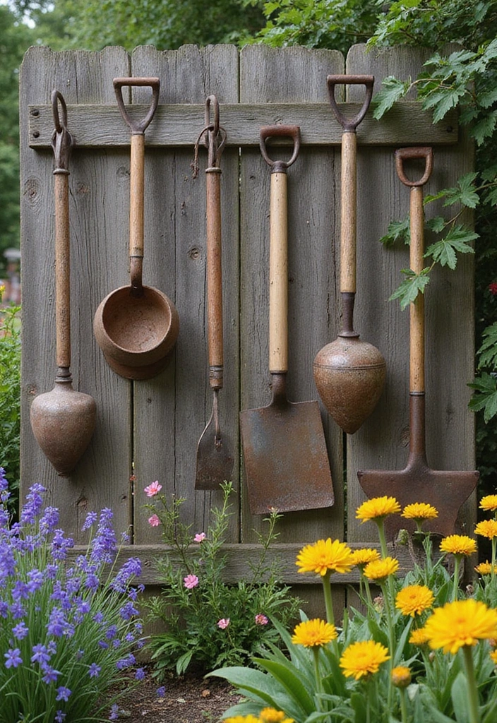 30 Rustic Garden Ideas Full of Natural and Cozy Charm 16 30 Rustic Garden Ideas Full of Natural and Cozy Charm - 16. Vintage Garden Tools Display