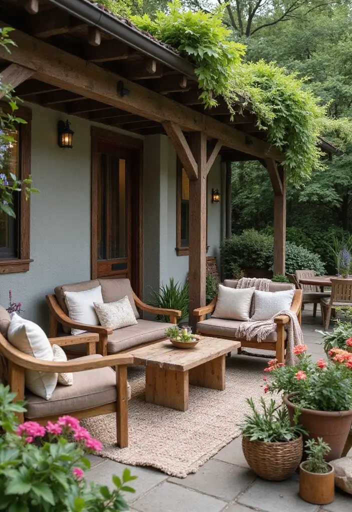 30 Rustic Garden Ideas Full of Natural and Cozy Charm 17 30 Rustic Garden Ideas Full of Natural and Cozy Charm - 17. Cozy Outdoor Seating