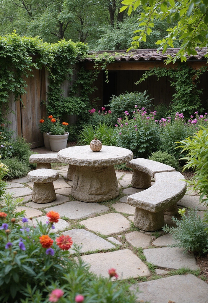 30 Rustic Garden Ideas Full of Natural and Cozy Charm 20 30 Rustic Garden Ideas Full of Natural and Cozy Charm - 20. Natural Stone Seating
