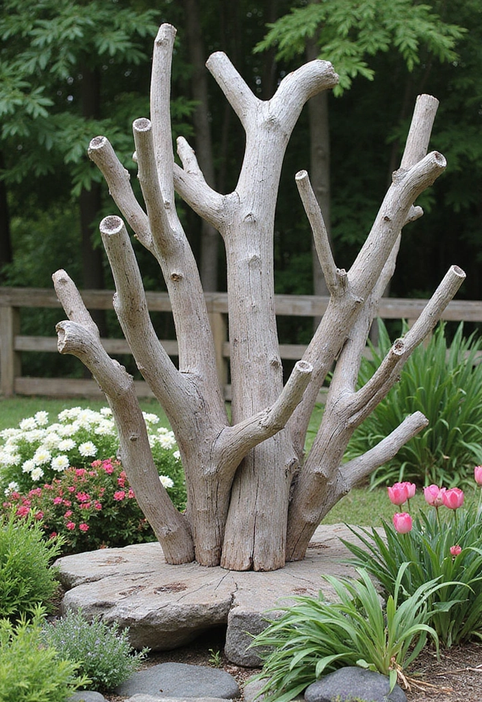 30 Rustic Garden Ideas Full of Natural and Cozy Charm 21 30 Rustic Garden Ideas Full of Natural and Cozy Charm - 21. Driftwood Garden Decor
