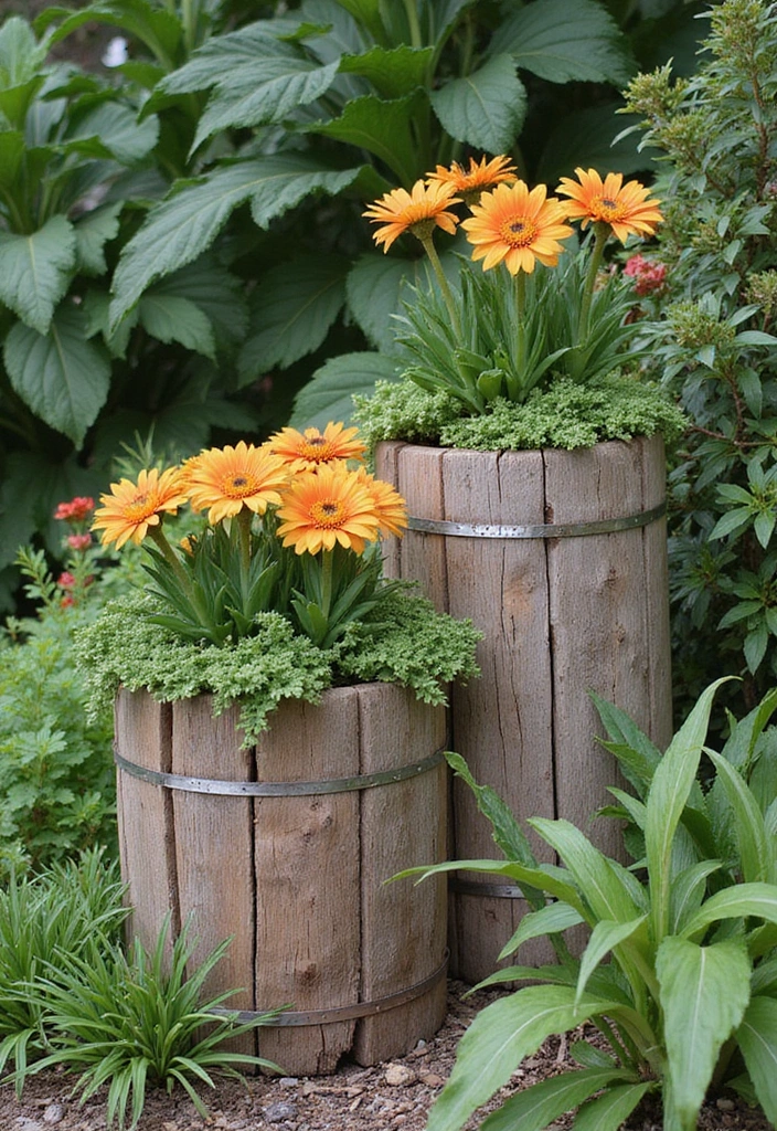30 Rustic Garden Ideas Full of Natural and Cozy Charm 3 30 Rustic Garden Ideas Full of Natural and Cozy Charm - 3. Reclaimed Wood Planters