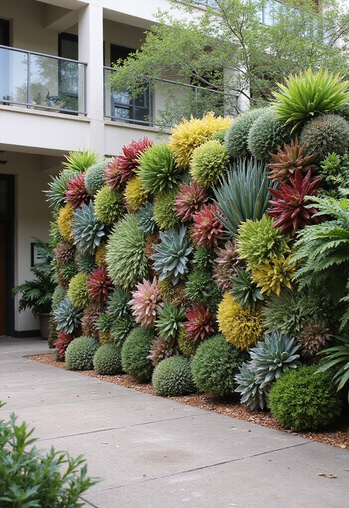30 Small Courtyard Garden Ideas That Feel Like a Hidden Gem 10 30 Small Courtyard Garden Ideas That Feel Like a Hidden Gem - 10. Succulent Wall Art