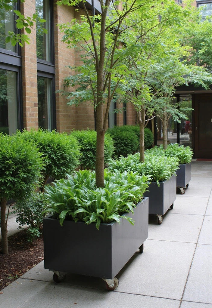 30 Small Courtyard Garden Ideas That Feel Like a Hidden Gem 12 30 Small Courtyard Garden Ideas That Feel Like a Hidden Gem - 12. Portable Planters on Wheels