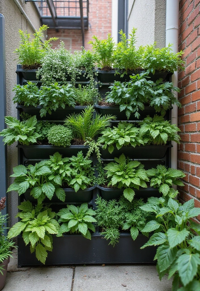 30 Small Courtyard Garden Ideas That Feel Like a Hidden Gem 14 30 Small Courtyard Garden Ideas That Feel Like a Hidden Gem - 14. Vertical Herb Garden