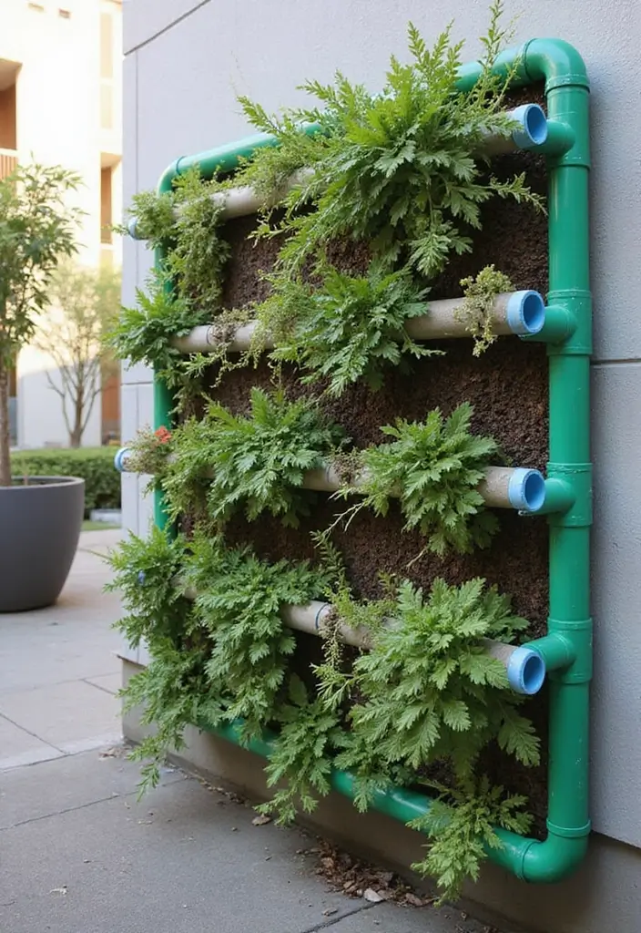 30 Small Courtyard Garden Ideas That Feel Like a Hidden Gem 17 30 Small Courtyard Garden Ideas That Feel Like a Hidden Gem - 17. Vertical Gardening with PVC Pipes