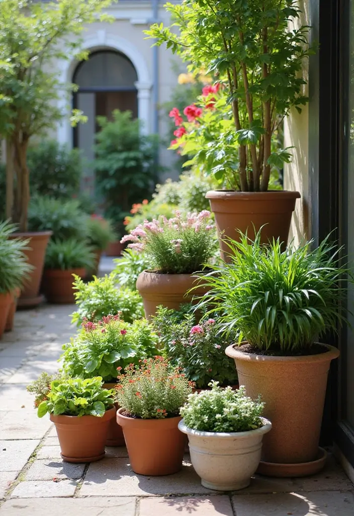 30 Small Courtyard Garden Ideas That Feel Like a Hidden Gem 20 30 Small Courtyard Garden Ideas That Feel Like a Hidden Gem - 20. Container Gardens