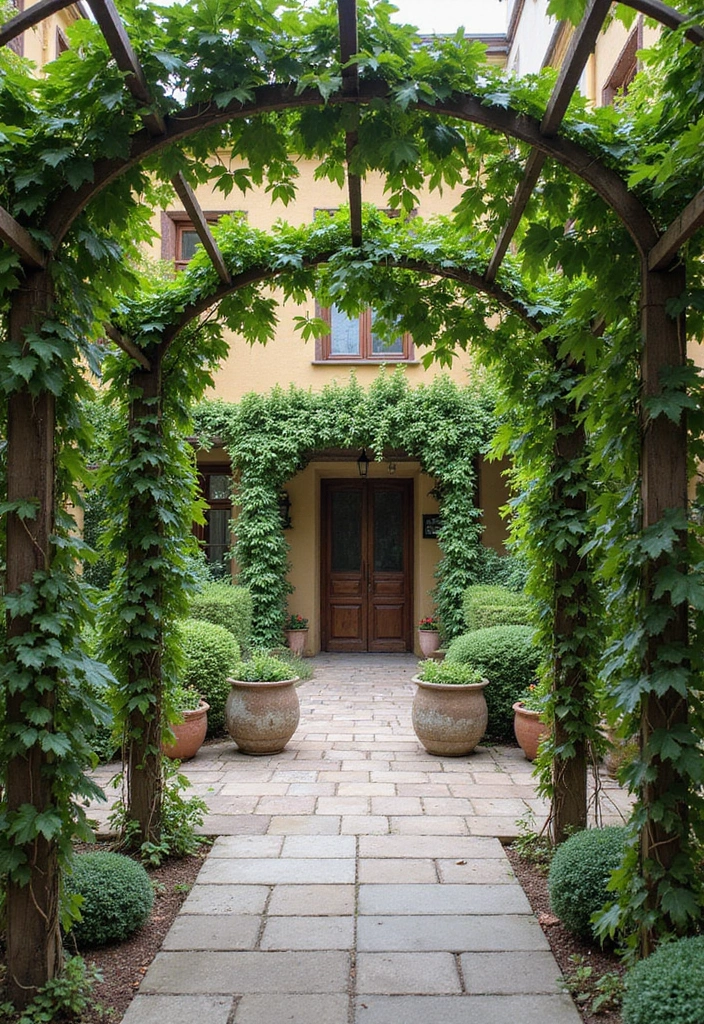 30 Small Courtyard Garden Ideas That Feel Like a Hidden Gem 8 30 Small Courtyard Garden Ideas That Feel Like a Hidden Gem - 8. Climbing Vines on Trellises