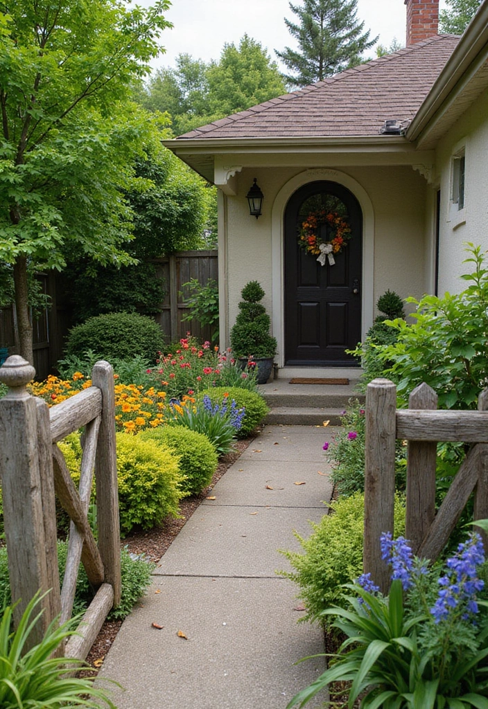 30 Small Front Garden Ideas That Make a Huge Impact 26 30 Small Front Garden Ideas That Make a Huge Impact - 26. Rustic Wood Fencing