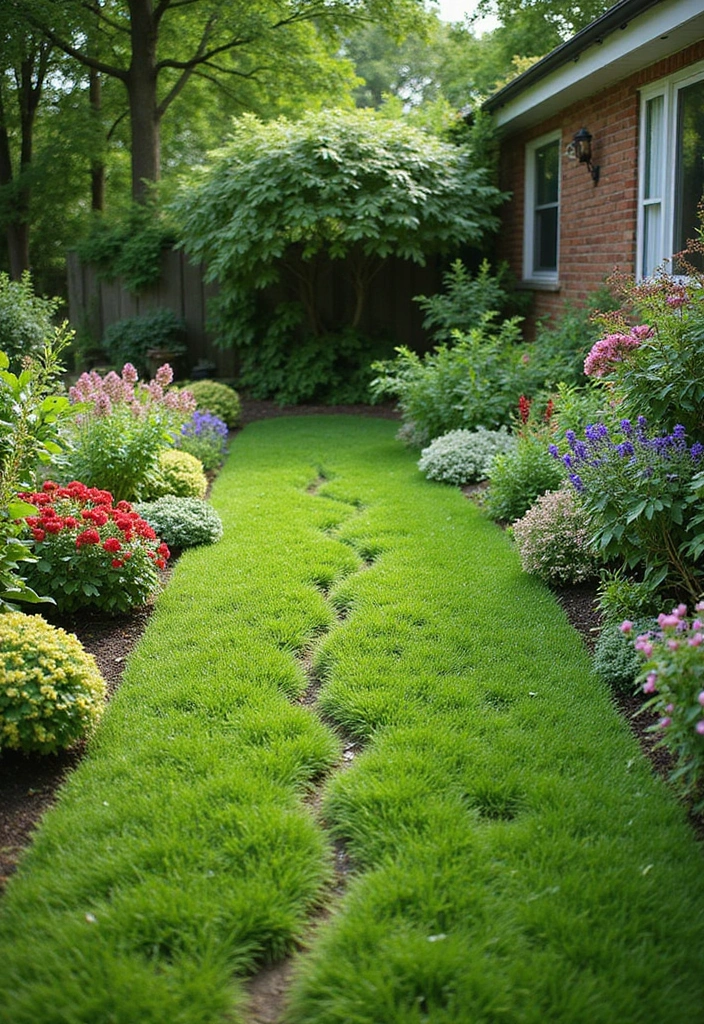 30 Small Front Garden Ideas That Make a Huge Impact 27 30 Small Front Garden Ideas That Make a Huge Impact - 27. Textured Grass Paths