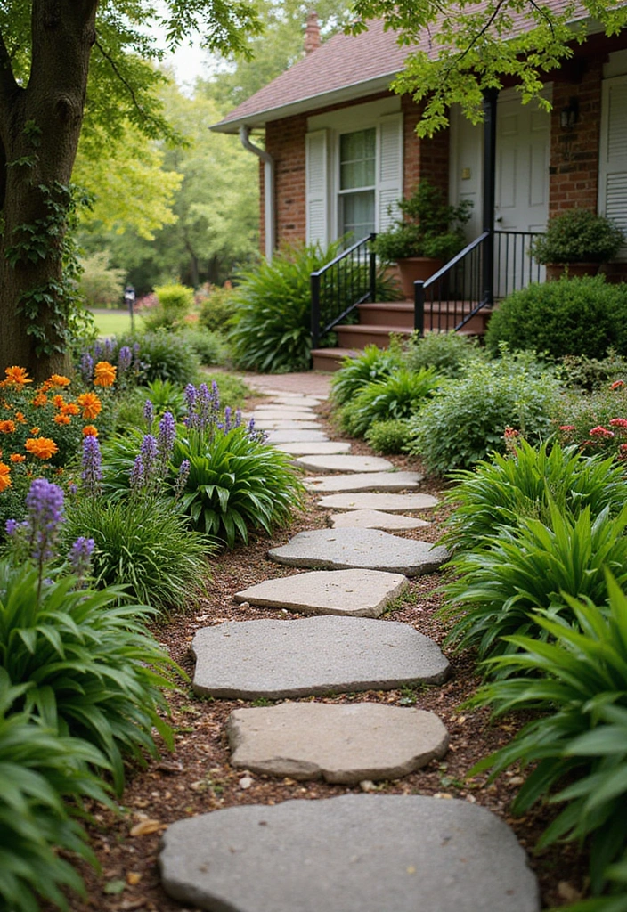 30 Small Front Garden Ideas That Make a Huge Impact 4 30 Small Front Garden Ideas That Make a Huge Impact - 4. Decorative Pathways