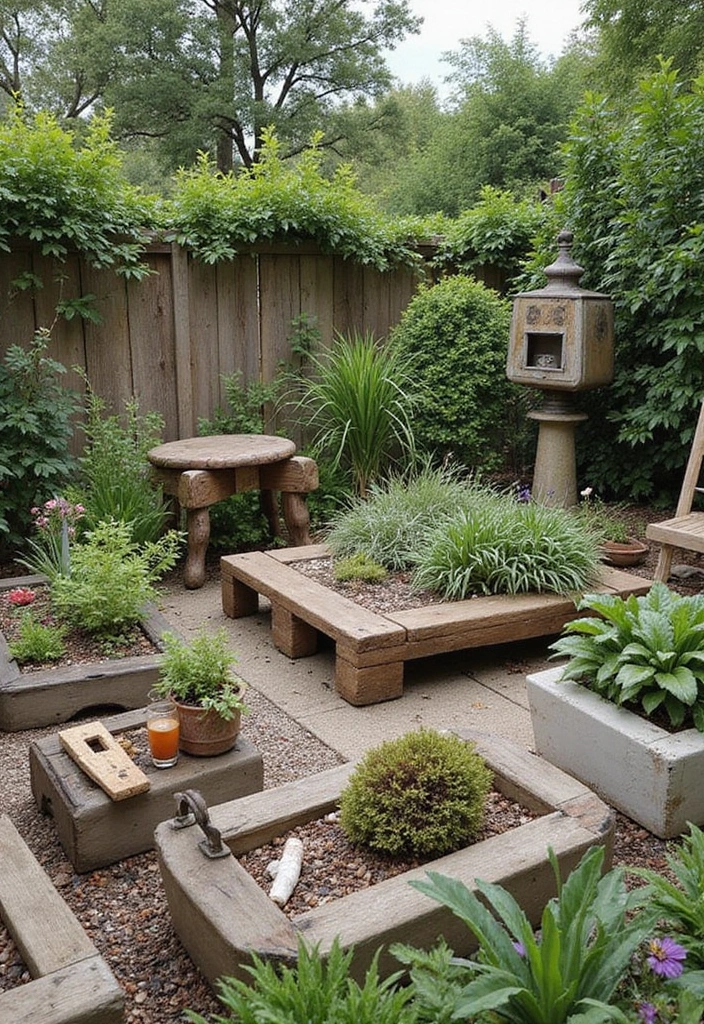 30 Small Front Garden Ideas That Make a Huge Impact 9 30 Small Front Garden Ideas That Make a Huge Impact - 9. Repurposed Materials