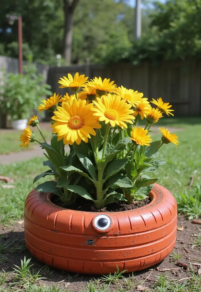 30 Small Garden Ideas on a Budget That Look Expensive 11 30 Small Garden Ideas on a Budget That Look Expensive - 11. Upcycled Tire Planters