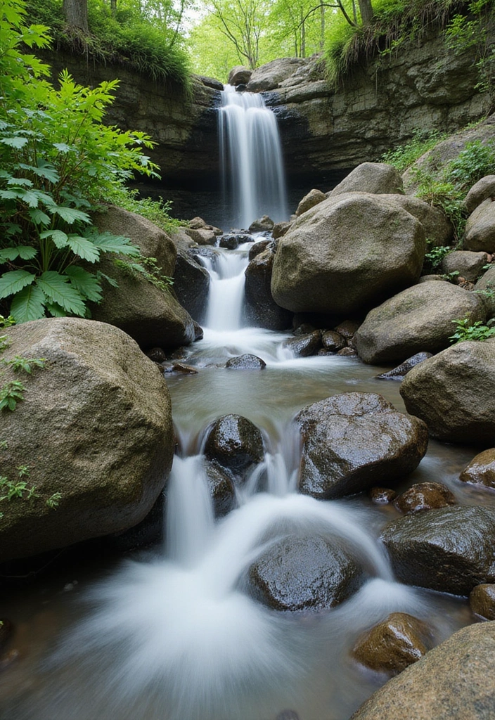 30 Small Garden Waterfall Ideas That Add Calm and Beauty 18 30 Small Garden Waterfall Ideas That Add Calm and Beauty - 18. Natural Spring Waterfall