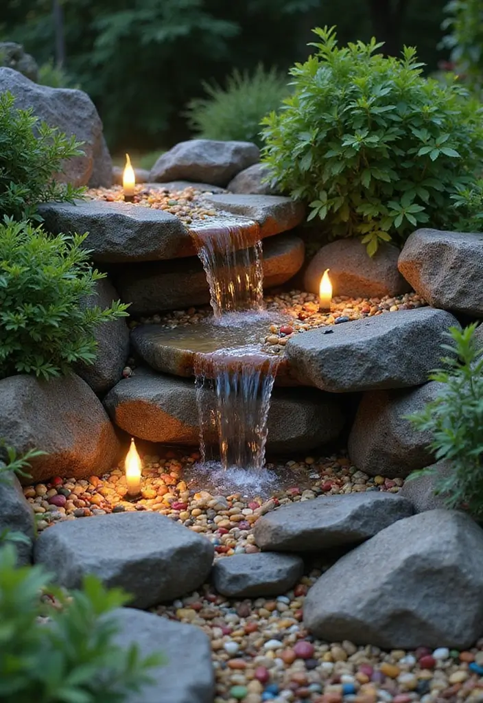 30 Small Garden Waterfall Ideas That Add Calm and Beauty 2 30 Small Garden Waterfall Ideas That Add Calm and Beauty - 2. Decorative Fountain Waterfall