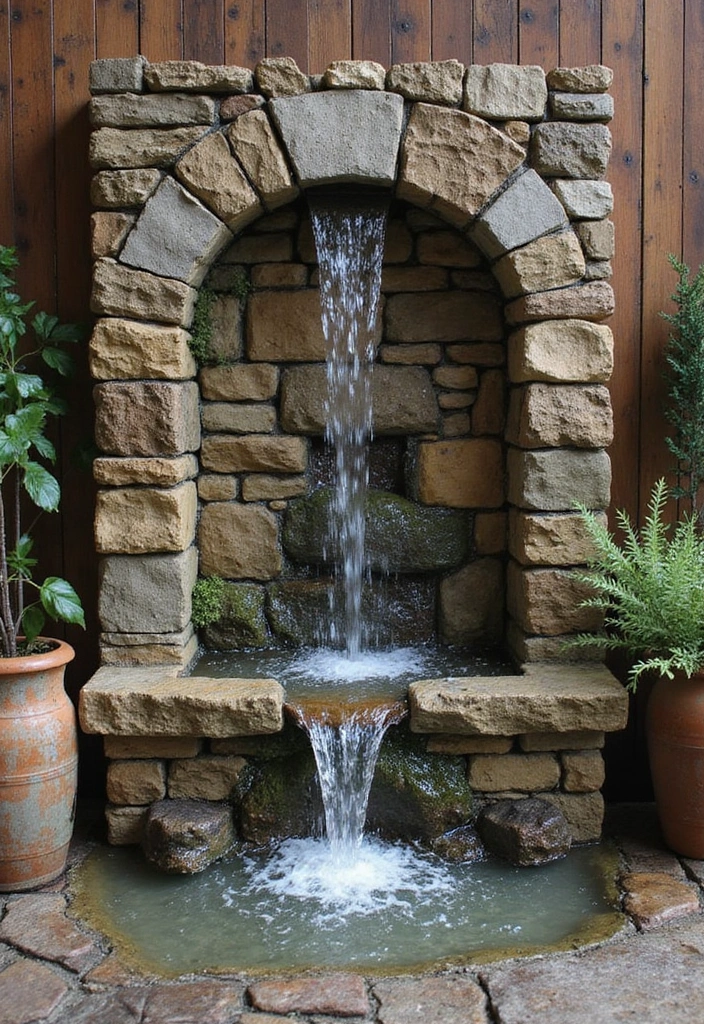 30 Small Garden Waterfall Ideas That Add Calm and Beauty 26 30 Small Garden Waterfall Ideas That Add Calm and Beauty - 26. Vintage Waterfall