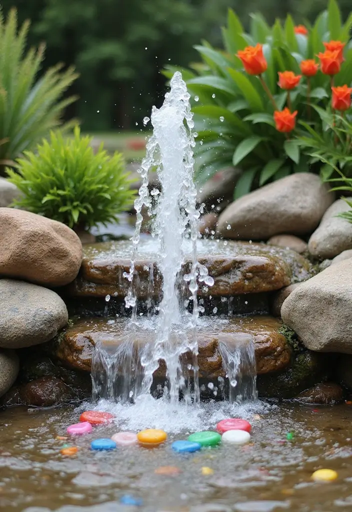 30 Small Garden Waterfall Ideas That Add Calm and Beauty 28 30 Small Garden Waterfall Ideas That Add Calm and Beauty - 28. Bubble Fountain Waterfall