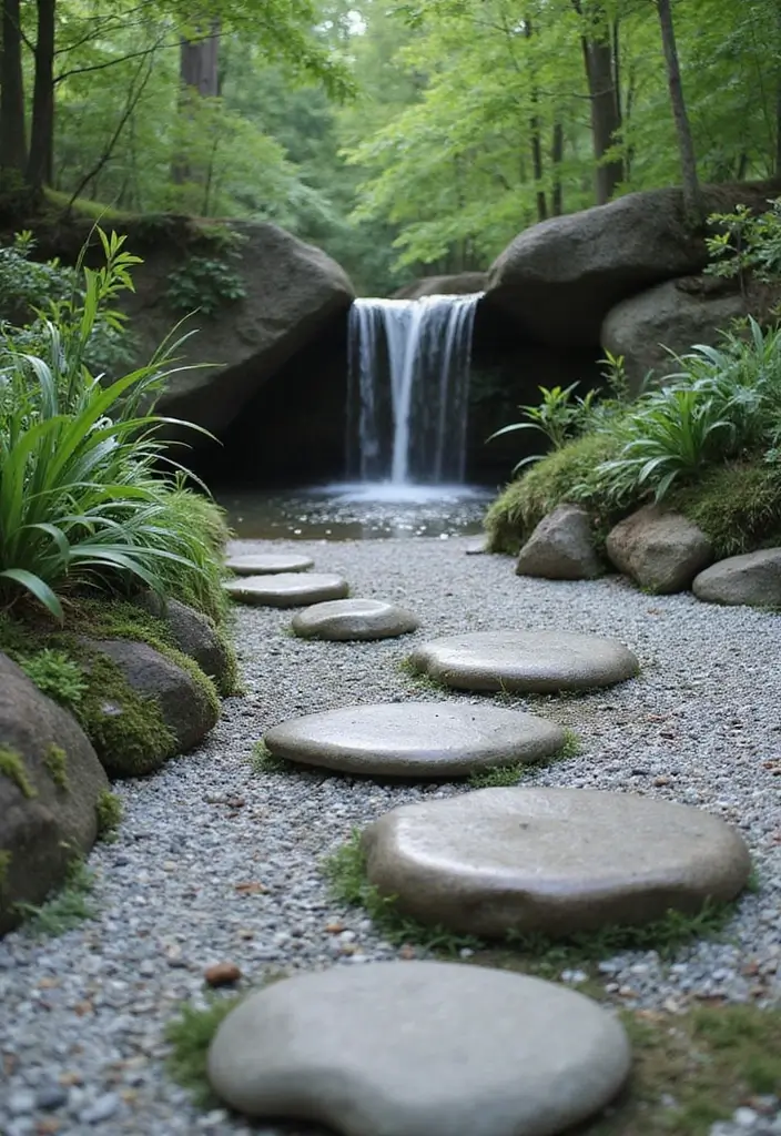30 Small Garden Waterfall Ideas That Add Calm and Beauty 6 30 Small Garden Waterfall Ideas That Add Calm and Beauty - 6. Zen Garden Waterfall
