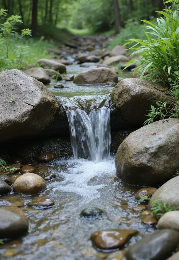 30 Small Garden Waterfall Ideas That Add Calm and Beauty 9 30 Small Garden Waterfall Ideas That Add Calm and Beauty - 9. Compact Stream Waterfall